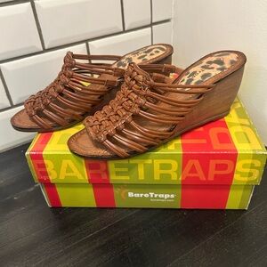 BareTraps Women's Tan Wedge Sandals
